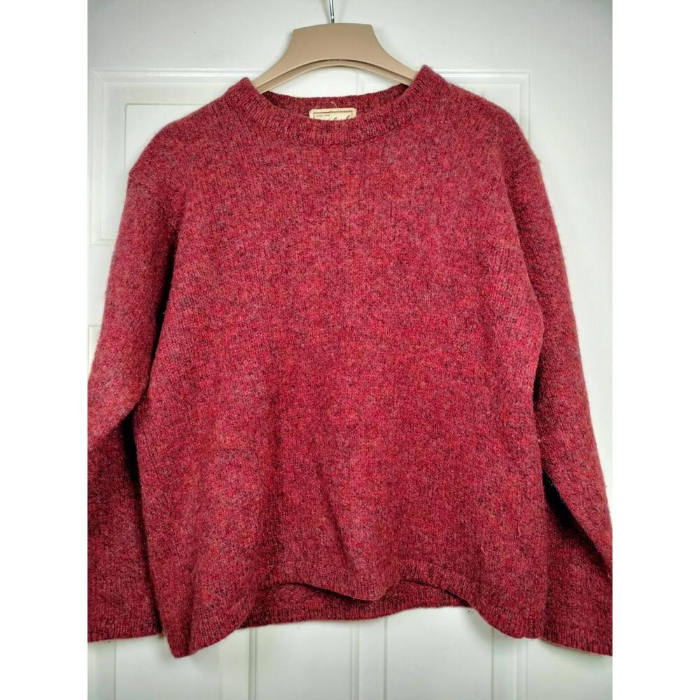 Vintage Woolrich Sweater Womens Medium Cayenne Mix Wool Blend‎ Crewneck Pink Red